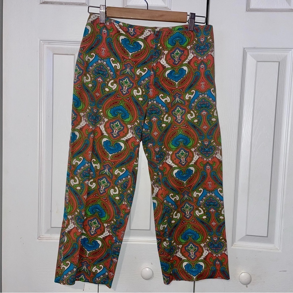 Carolina Blues Vintage Y2K Retro Hippie Boho Groovy VTG Soft Stretch Capris 8